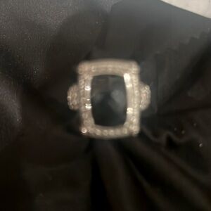 Judith Ripka 925 Sterling Silver Faced Tourmaline Cubic Zirconia Ring Size 7